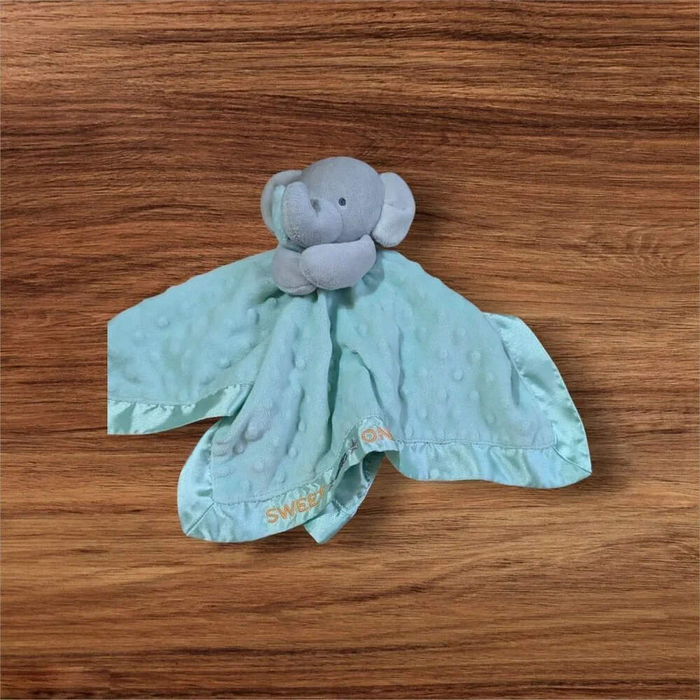 Carter's Lovey Elephant Security Blanket Sweet Little One Satin‎ Trim 14.5